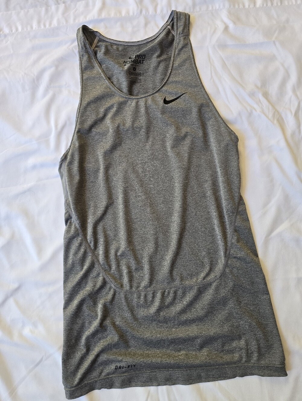 Nike Pro Combat Dri-FIT Gray Athletic Tank Top